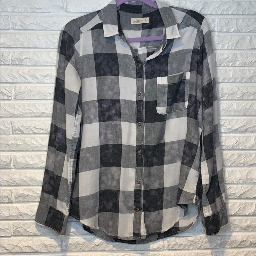 Black and White Acid Wash Flannel